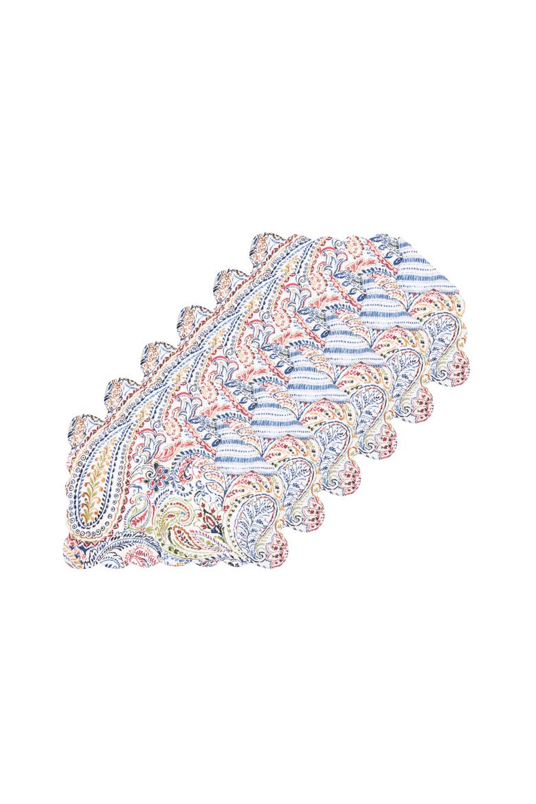 Payton Paisley Placemats Set of 6 13" x 19", Main, color, Blue
