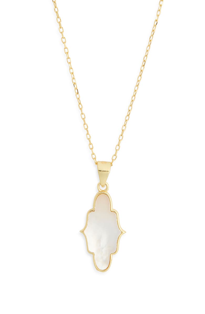 Argento Vivo Sterling Silver Mother-of-Pearl Pendant Necklace, Alternate, color, Gold