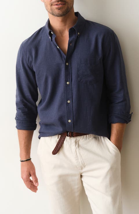 Better-than-Linen Hemp Blend Button-Up Shirt