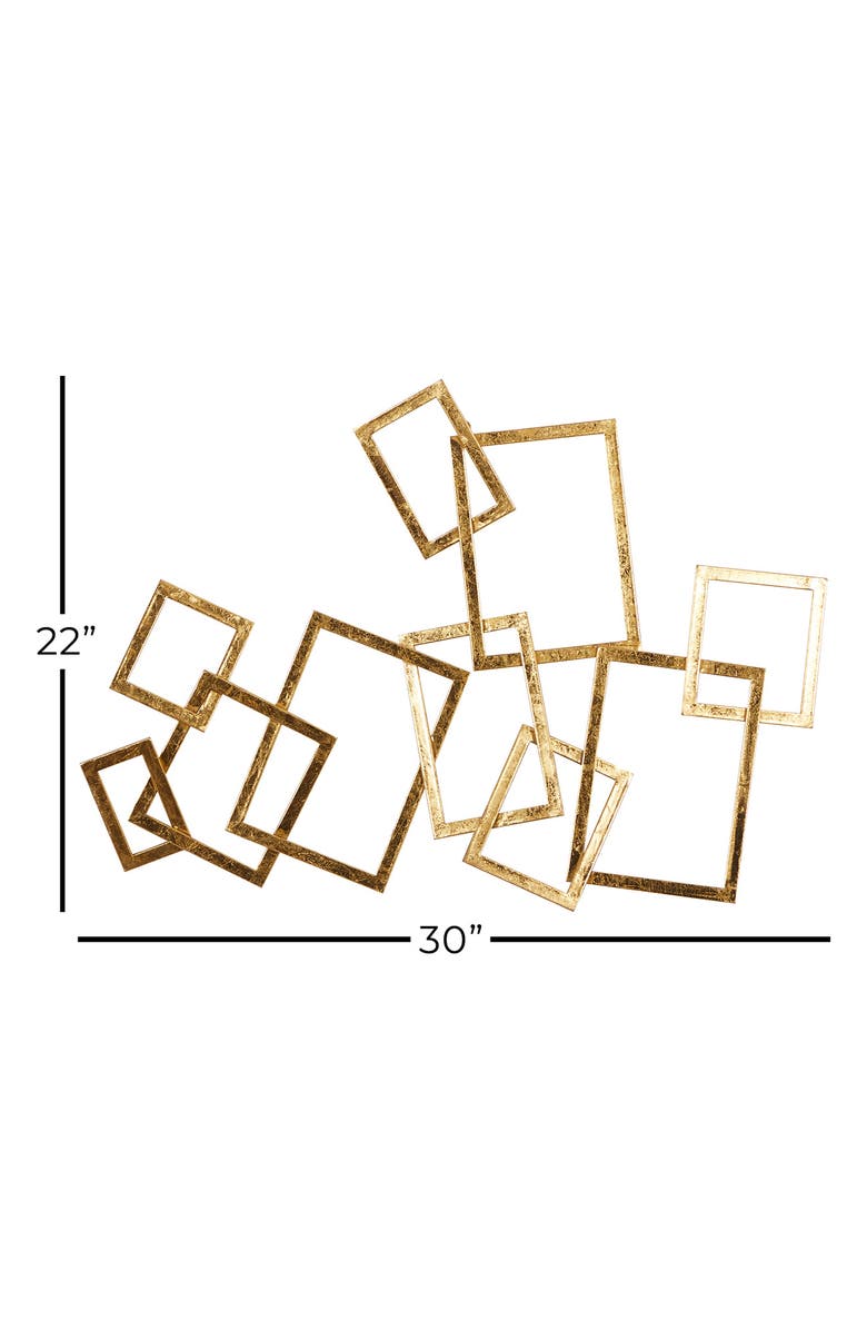 COSMO BY COSMOPOLITAN Abstract Rectangular Gold Metal Wall Decor - 30" X 22", Alternate, color,