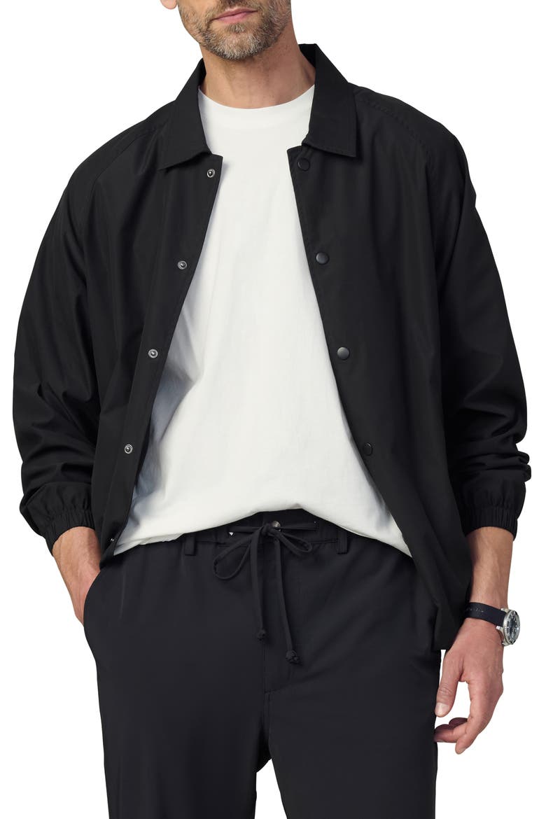 Water Resistant Nylon Coach's Jacket, Main, color, BLACK