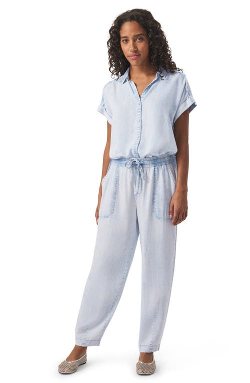 Splendid Ryan Crop Carrot Leg Pull-on Pants In Bleached Indigo