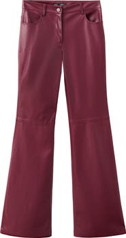 MANGO Faux Leather Flare Pants