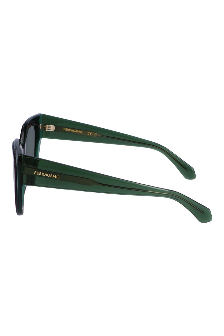 Classic Logo 53mm Cat Eye Sunglasses, Alternate, color, TRNSPRNT GRN/VIOLET
