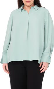 Halogen® Johnny Collar Top