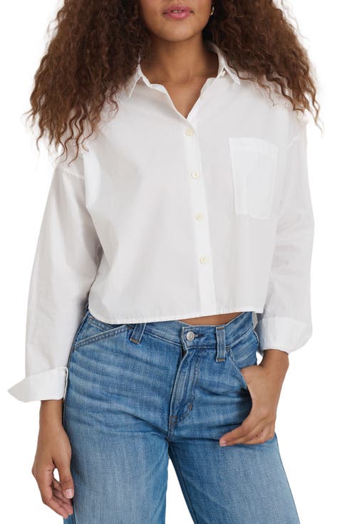 Cropped Button Front Shirt