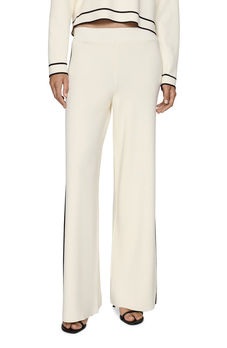MANGO Side Stripe Knit Pants, Main, color, 