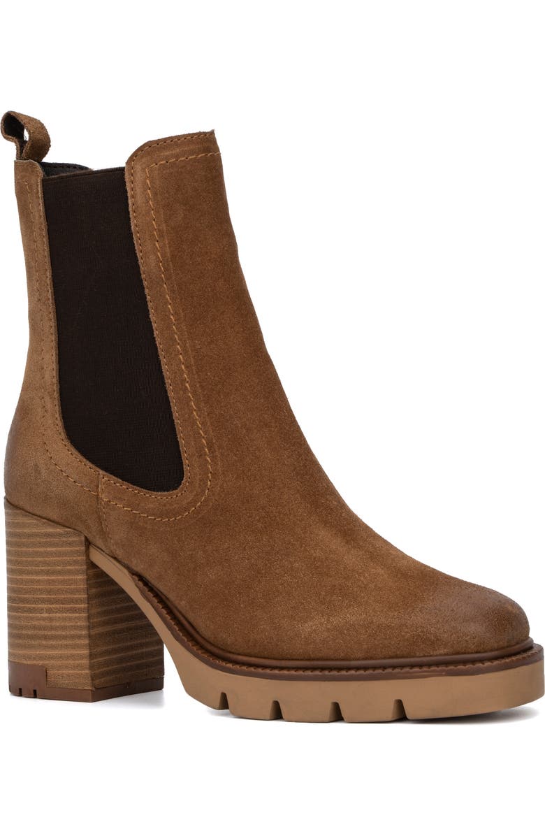 VINTAGE FOUNDRY Penelope Leather Bootie, Main, color, Cognac