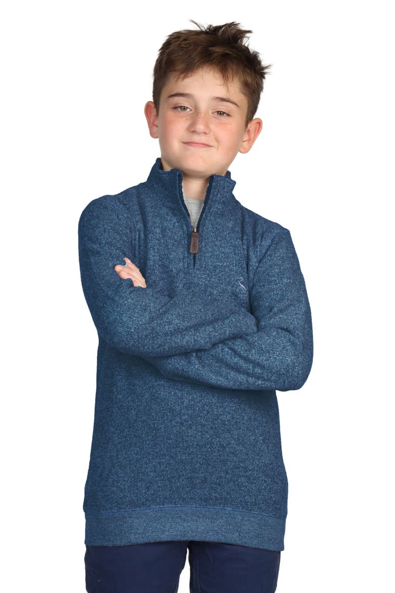 Kids' Cozy Quarter-Zip Pullover, Main, color, SLATE BLUE HEATHER