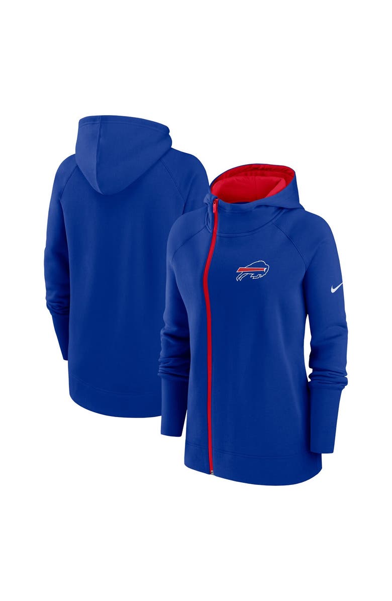 Nike Women's Nike  Royal Buffalo Bills Asymmetrical Raglan Full-Zip Hoodie, Main, color, 
