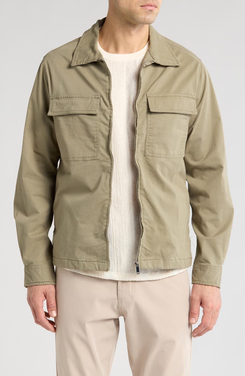 DENIM AND FLOWER Sage Twill Zip Shacket, Main, color,