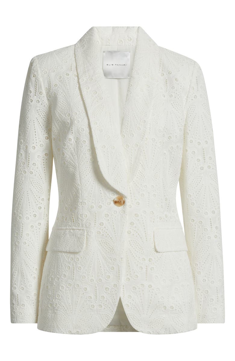 Elie Tahari The Aria Cotton Eyelet Jacket, Alternate, color, 