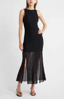 Open Edit Sleeveless Lace Maxi Dress