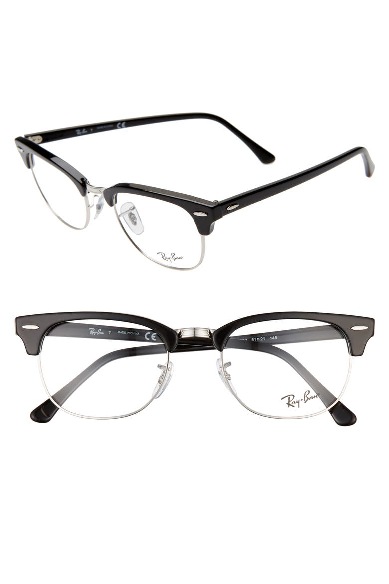 51mm Optical Glasses, Main, color, SHINY BLACK