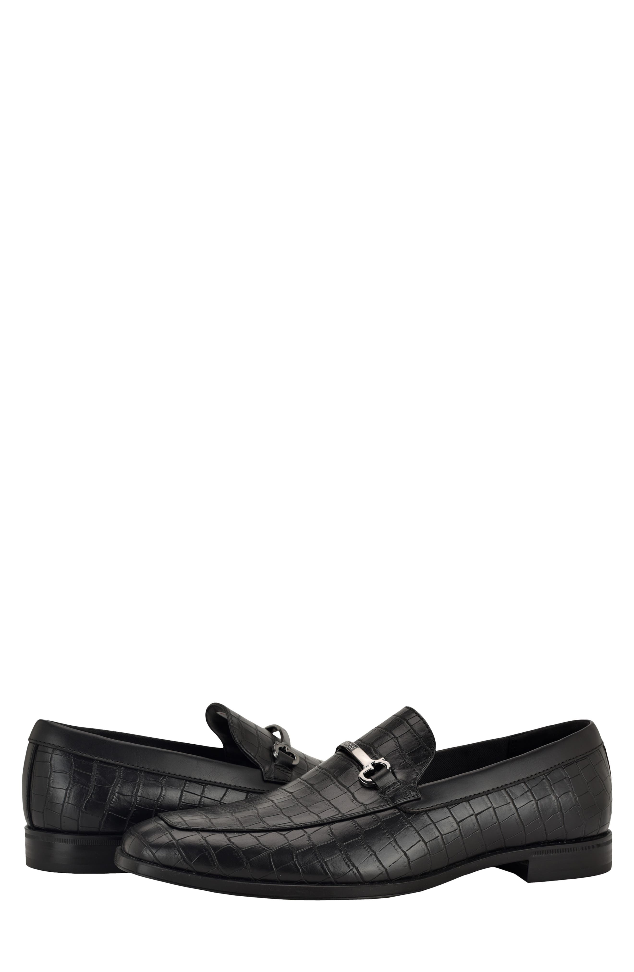 GUESS Heben Croc Embossed Bit Loafer, Alternate, color, 