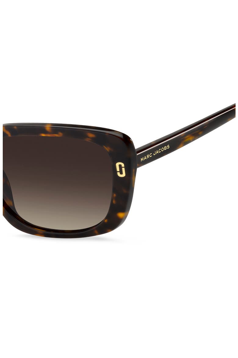 57mm Gradient Rectangular Sunglasses, Alternate, color, HAVANA/ BROWN SF