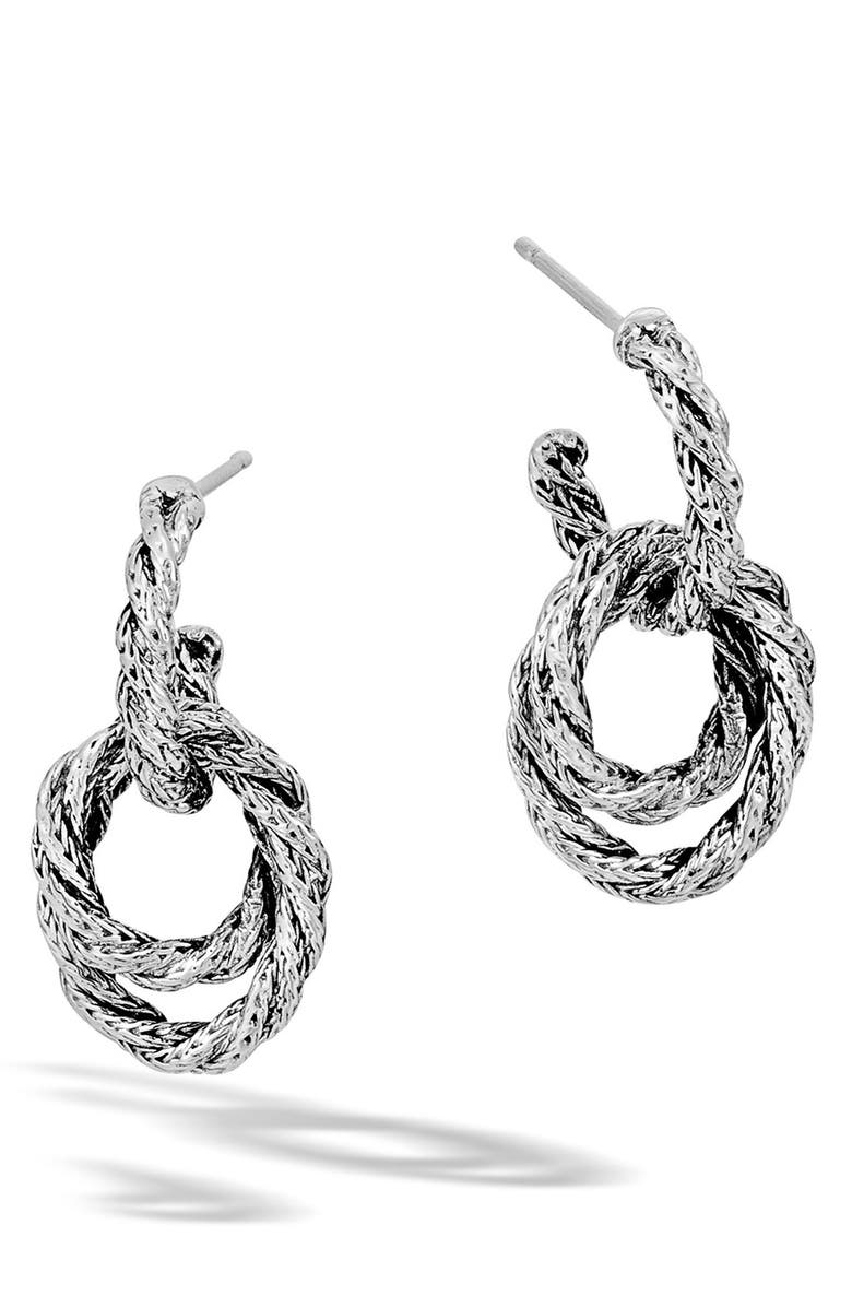 John Hardy 'Classic Chain' Double Twisted Hoop Earrings, Main, color,