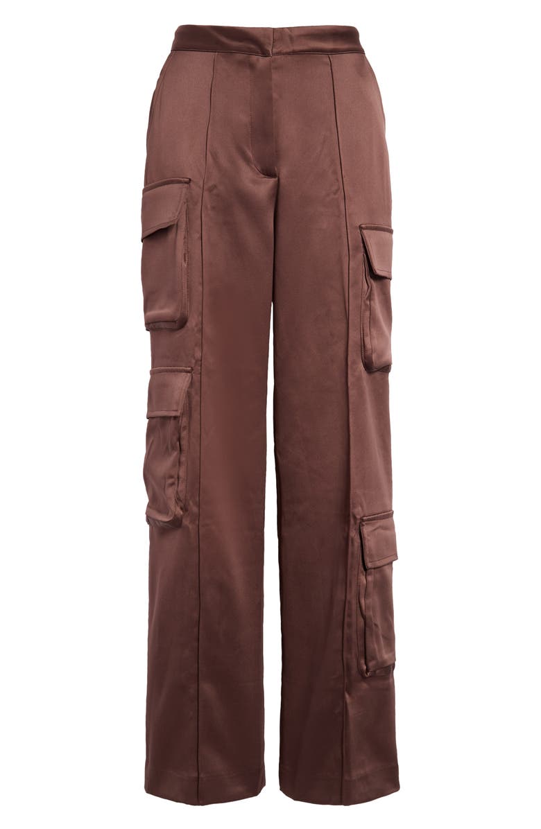 HOUSE OF CB Daria Seamed Satin Cargo Trousers, Alternate, color, 