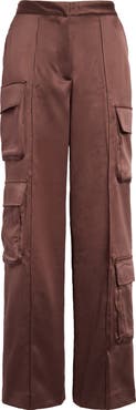 HOUSE OF CB Daria Seamed Satin Cargo Trousers
