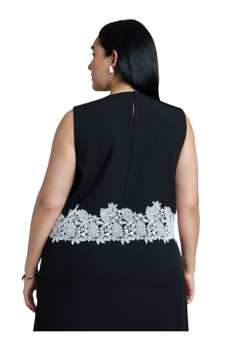Sleeveless Lace Trimmed Top (plus), Alternate, color, BLACK ONYX