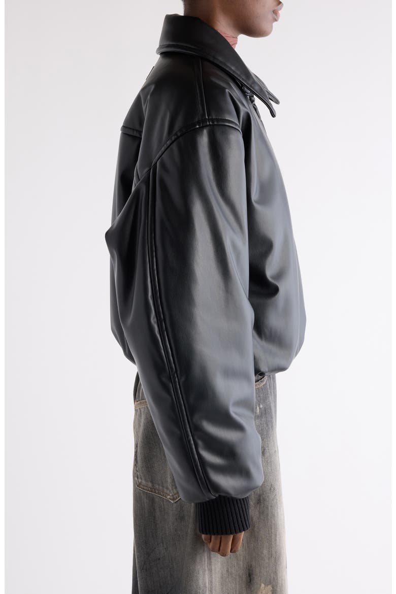 Onnea Faux Leather Bomber Jacket, Alternate, color, BLACK