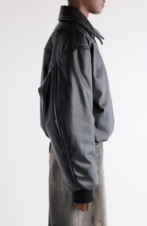 Acne Studios Onnea Faux Leather Bomber Jacket In Black