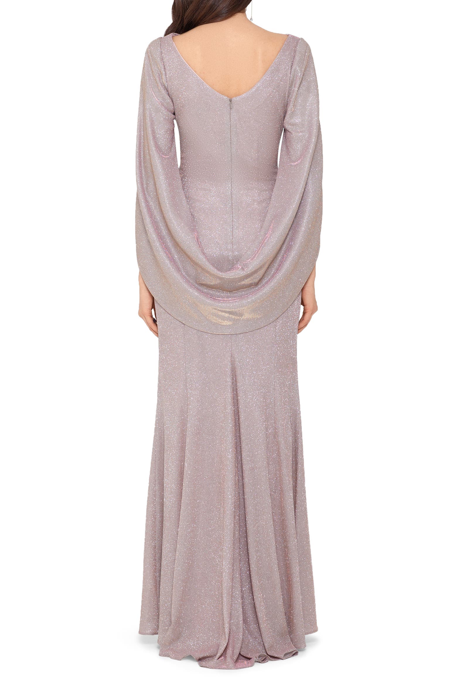 Every Trumpit Note Betsy & Adam Cape Sleeve Trumpet Gown (Women) | Nordstrom