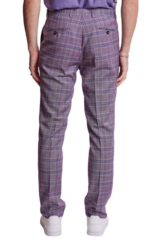 Paisley & Gray Downing Slim Flat Front Plaid Dress Pants In Multi