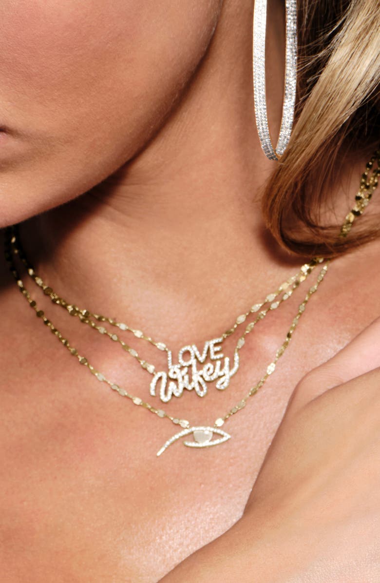 LANA Mini Love Diamond Pendant Necklace, Alternate, color, Yellow Gold