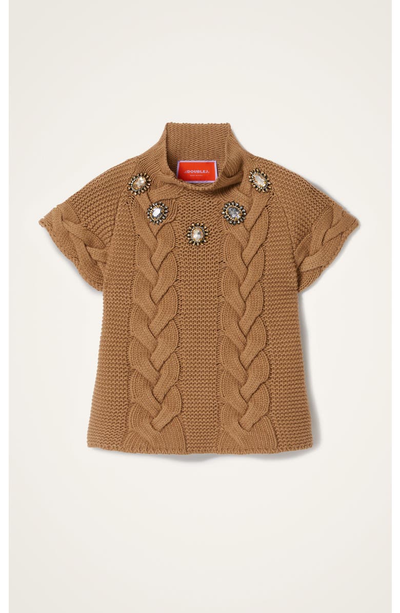 La DoubleJ Portrait Top, Alternate, color, Solid Brown