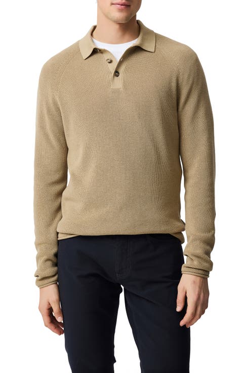 Eastern Bush Long Sleeve Cotton Rib Polo Sweater