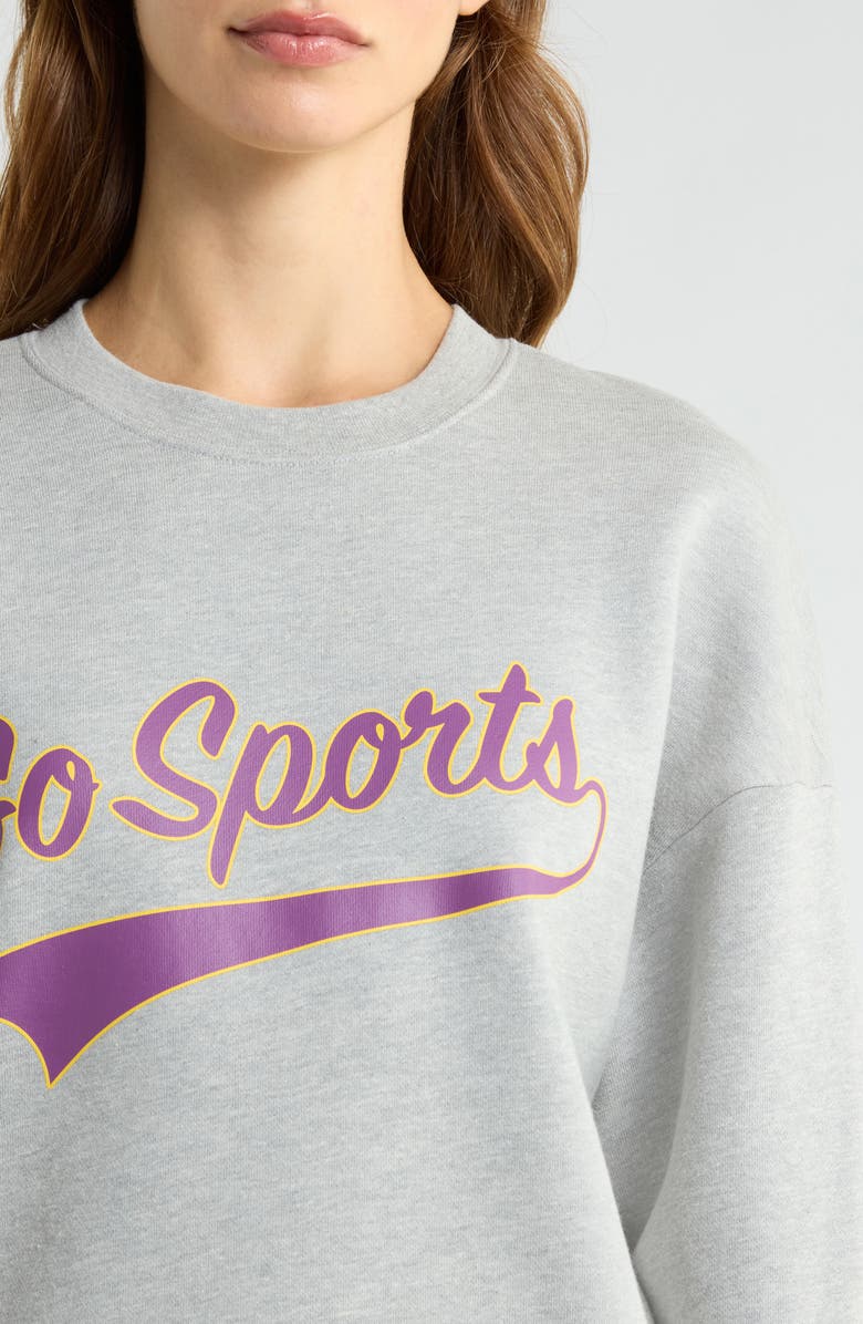 Favorite Daughter The Go Sports Sweatshirt, Alternate, color, Heather Grey/ Purple