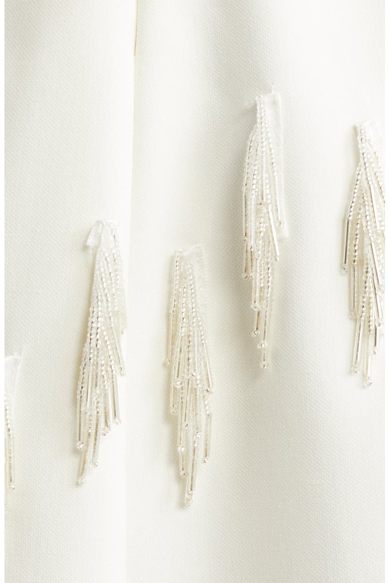 Micky Cascading Beaded Tassel Minidress, Alternate, color, IVORY/ SILVER