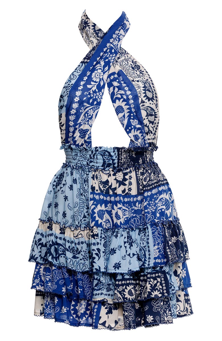 Agua Bendita Maona Atma Halter Cover-Up Sundress, Alternate, color, Blue Multicolor