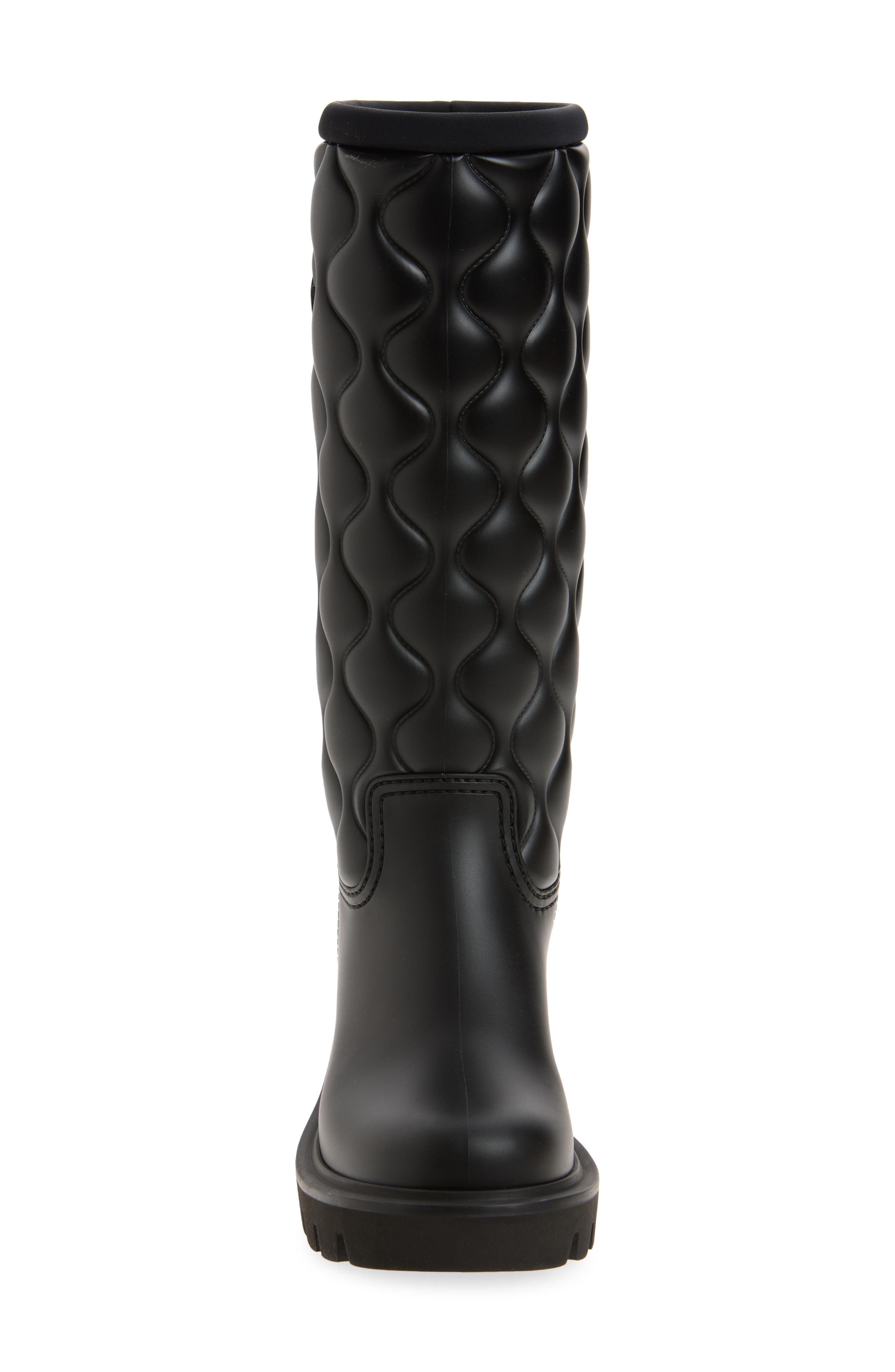 Moncler Kickstream Quilted Rain Boot, Alternate, color, Black