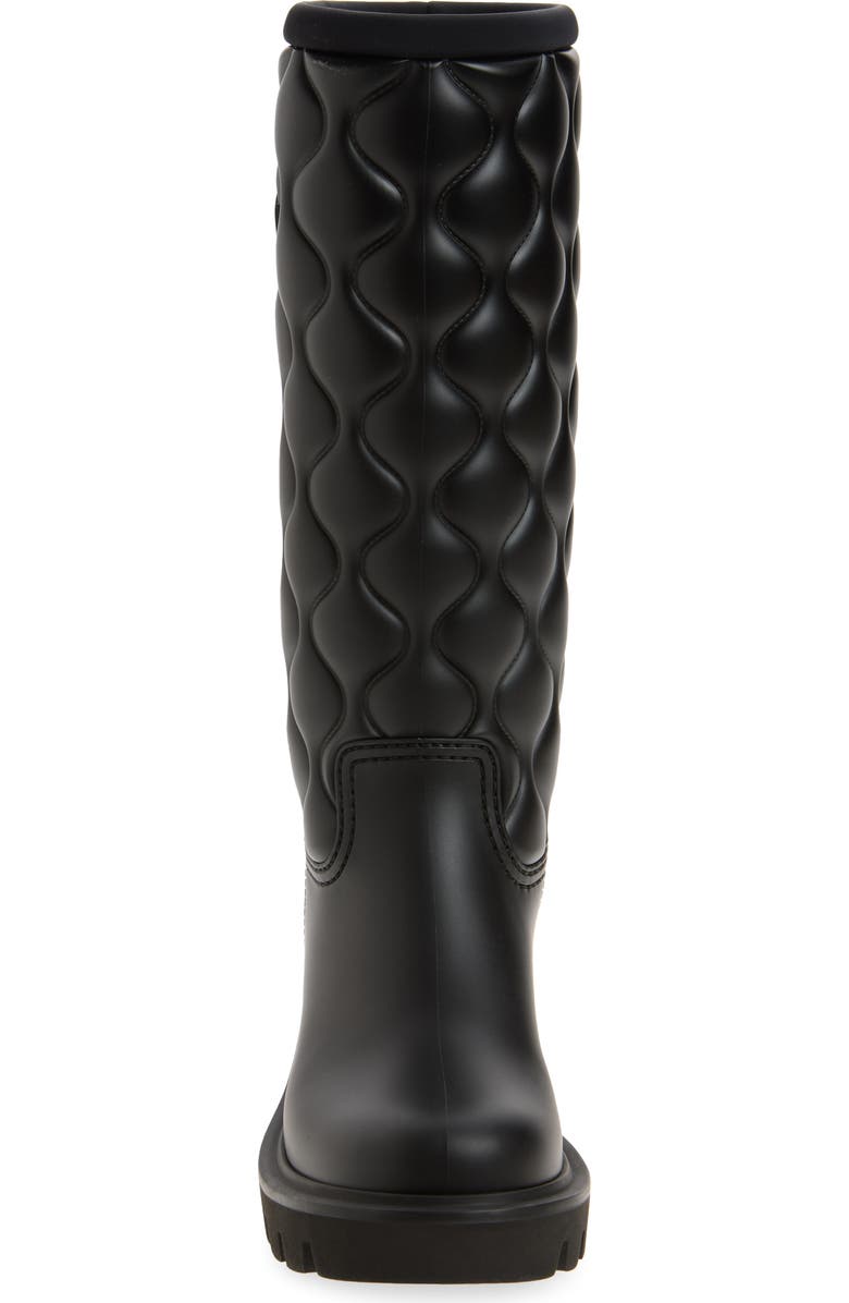 Moncler Kickstream Quilted Rain Boot, Alternate, color, Black