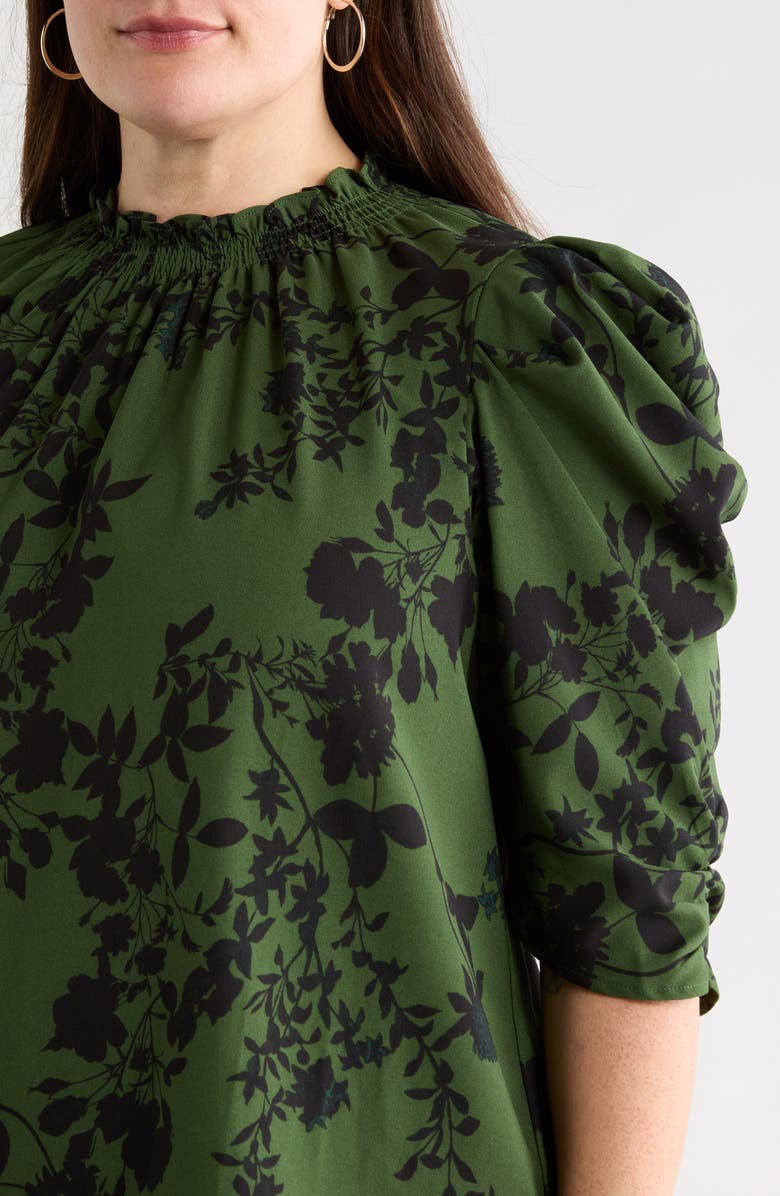 SUGARLIPS Tindrie Floral Puff Sleeve Top, Alternate, color, Olive-Black