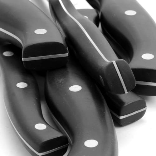 Oster Winstead 22 Piece Stainless Steel Cutlery Set With Black Handles And Wooden Block In Black