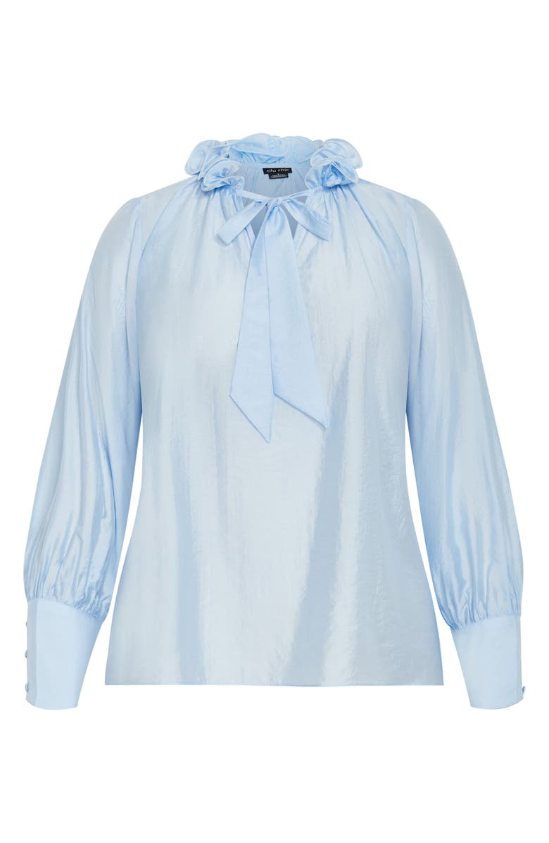City Chic Antoinette Tie Neck Top, Alternate, color, Sky Blue