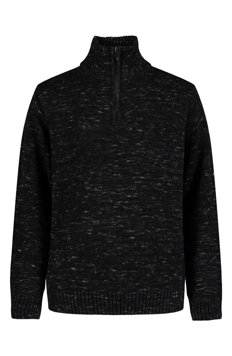Calvin Klein Kids' Space Dye Quarter Zip Pullover, Main, color, Black