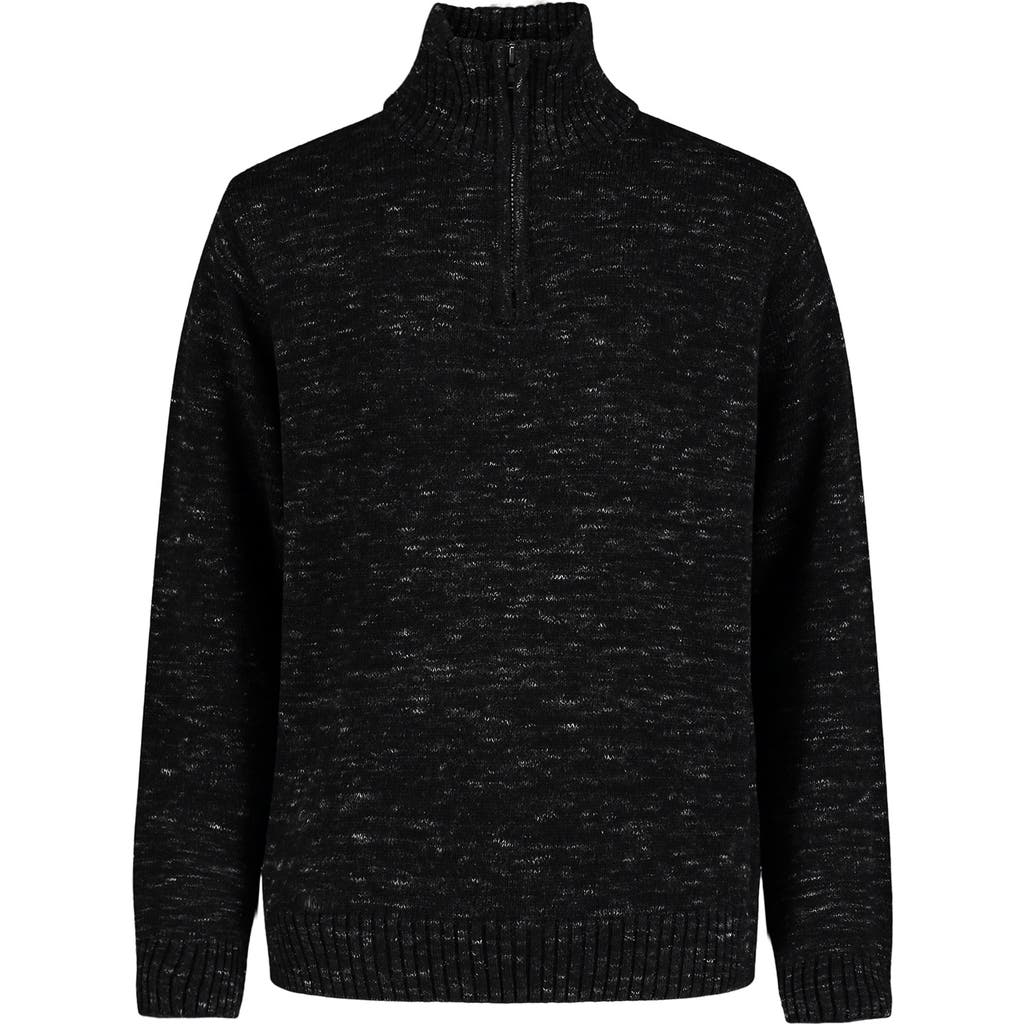 Calvin Klein Kids' Space Dyed Quarter Zip Sweater In Black