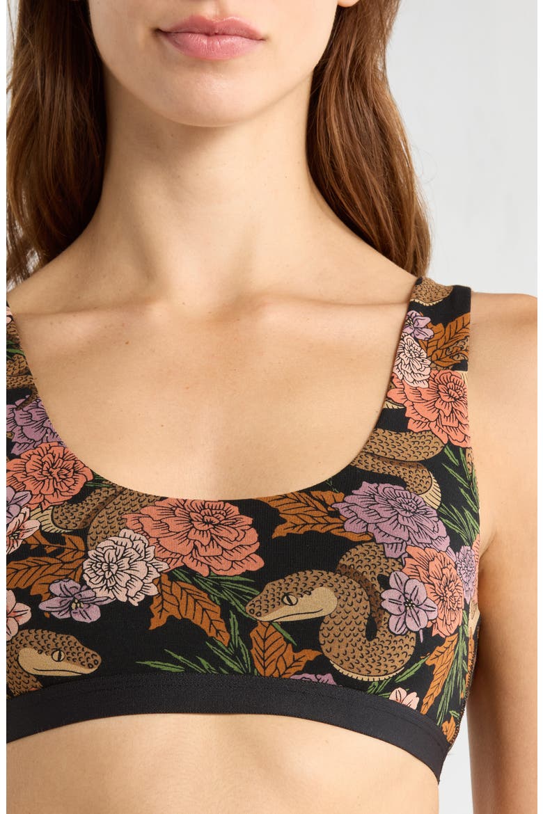 Print Bralette, Alternate, color, GARDEN SNAKE