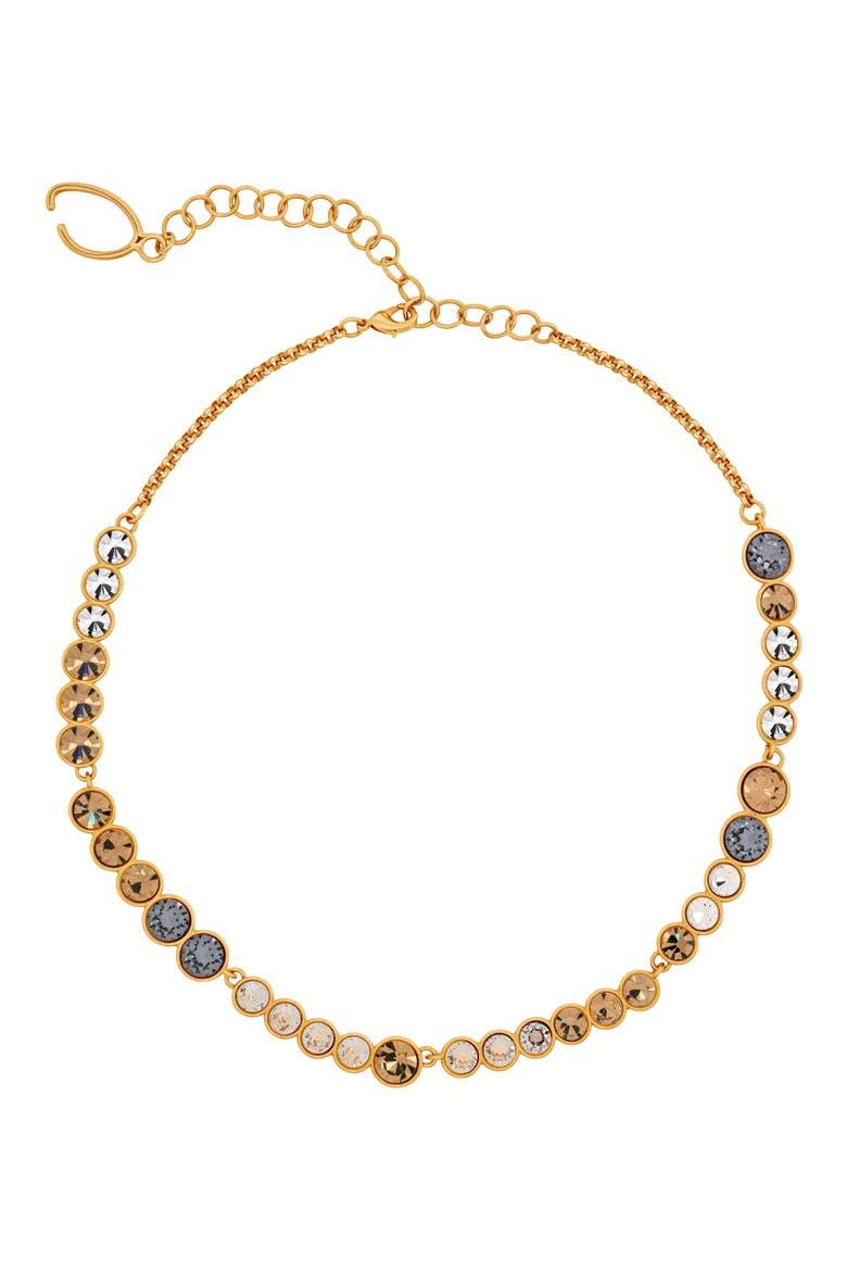 Cascade Rhinestone Necklace, Main, color, ROSE