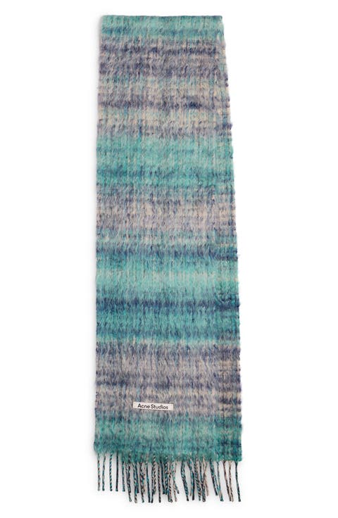 Vibot Mohair & Wool Blend Fringe Scarf