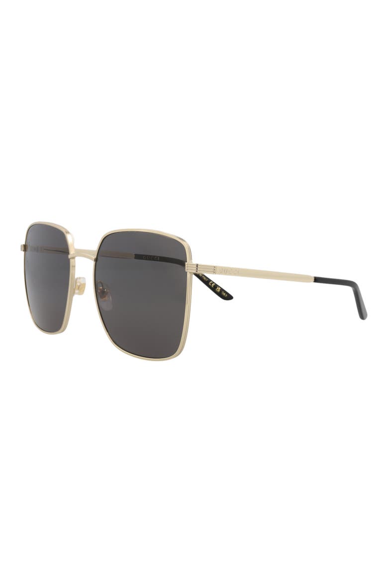 57mm Square Sunglasses, Alternate, color, GOLD GOLD GREY