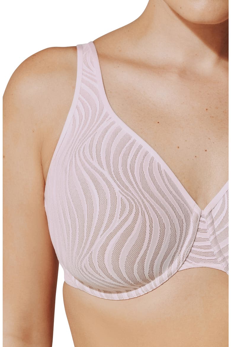 24/7® Classic Underwire Unlined Lace Minimizer Bra, Alternate, color, SOFT PINK