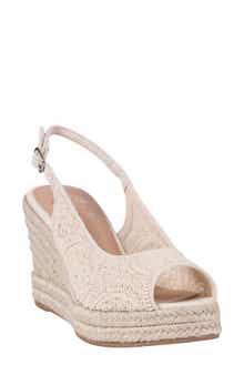 GOOD CHOICE NEW YORK Bowery Lace Espadrille Wedge Slingback Sandal