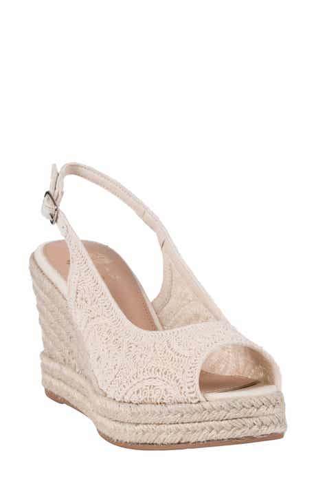 GOOD CHOICE NEW YORK Bowery Lace Espadrille Wedge Slingback Sandal