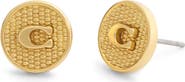 COACH Textured C Coin Stud Earrings