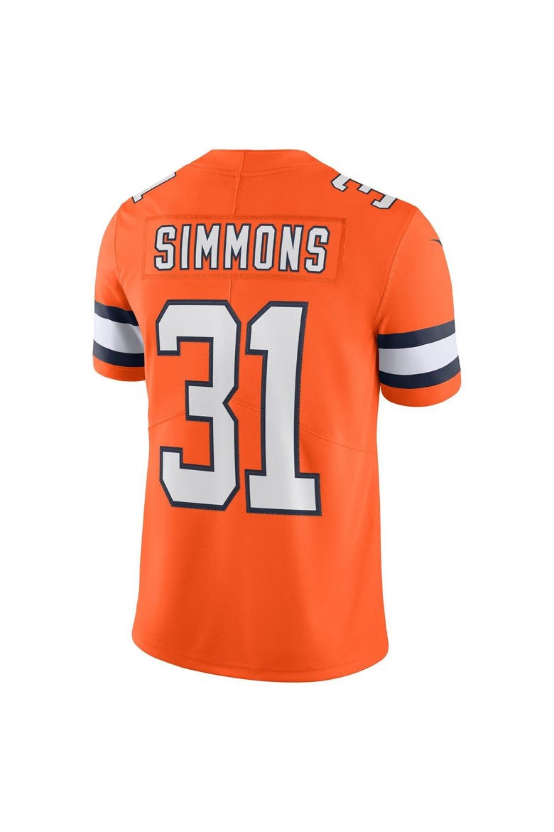 Men's Nike Justin Simmons Orange Denver Broncos Alternate Vapor Limited Jersey, Alternate, color, Orange